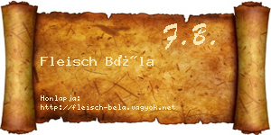 Fleisch Béla névjegykártya