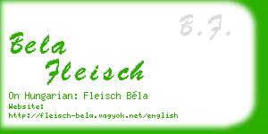 bela fleisch business card